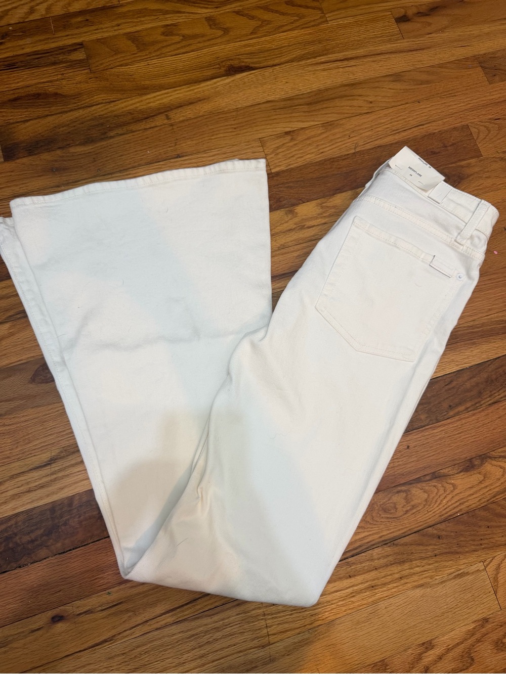 7 For All Mankind White High-Rise Wide Leg Jeans